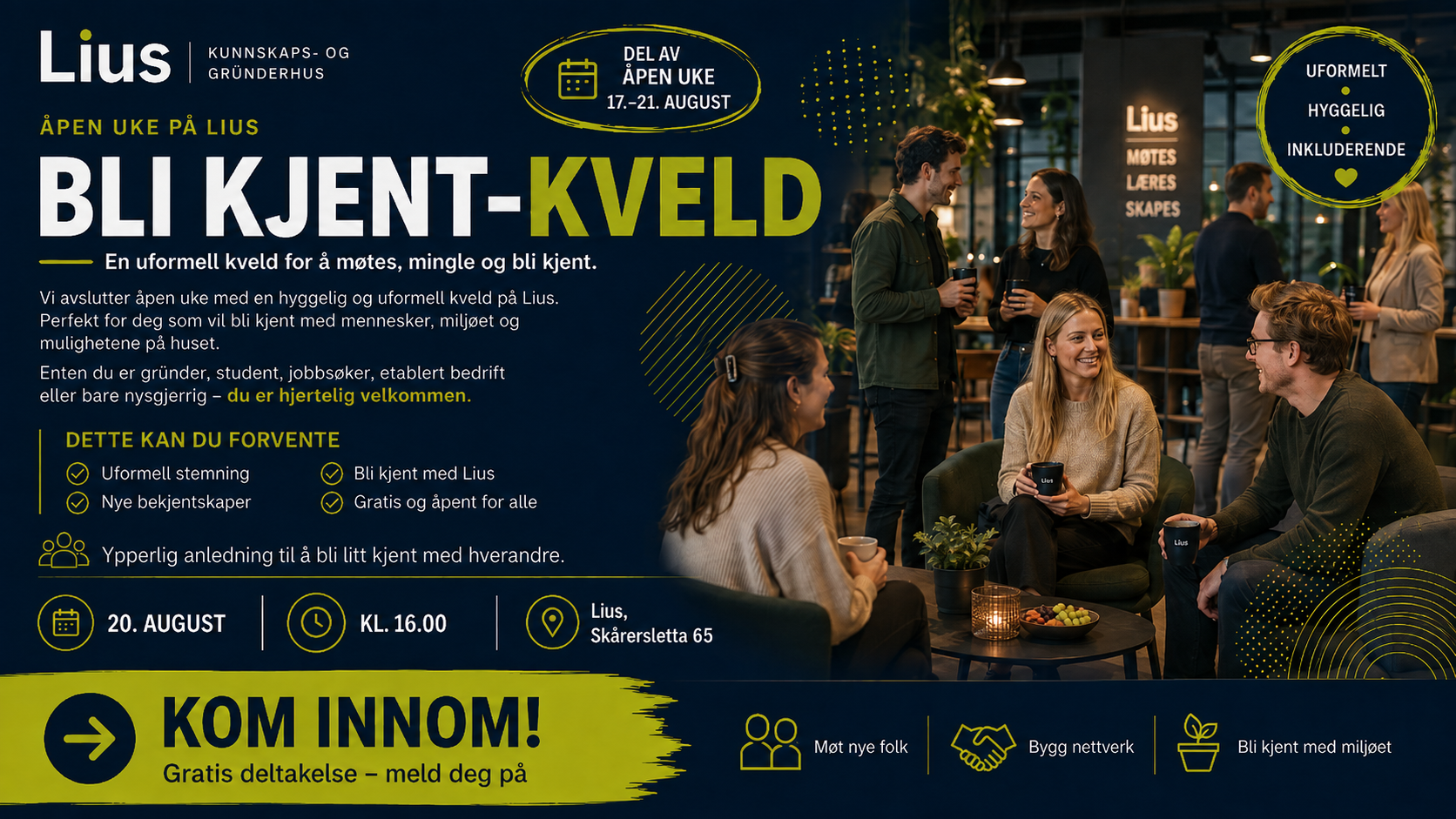 Bli kjent kveld på Lius